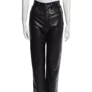 AGOLDE Leather Straight Leg Pants